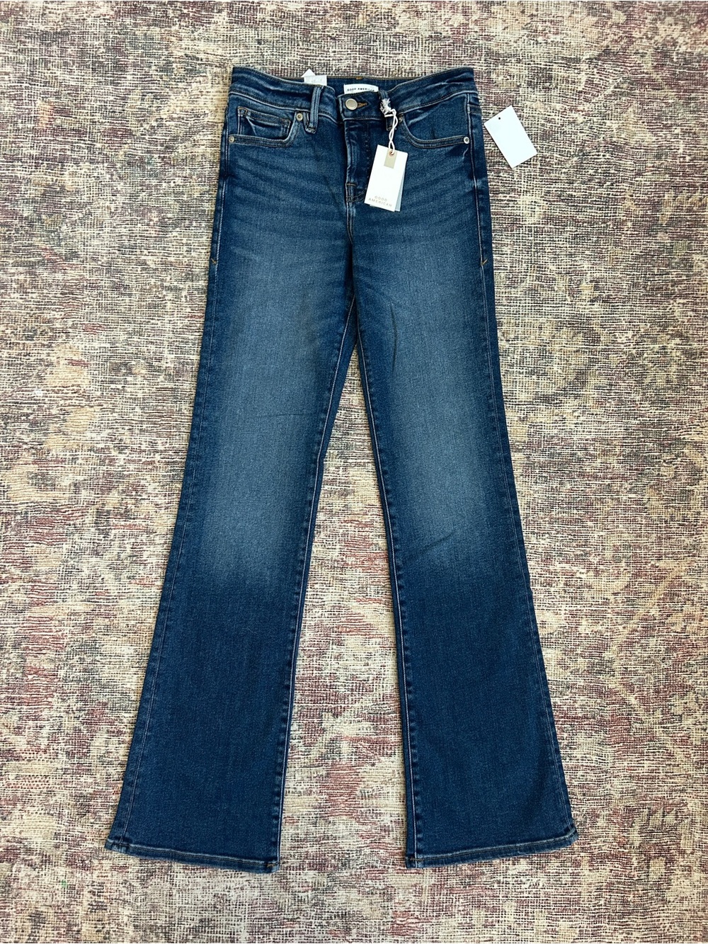 Good American Dark Blue Flare Jeans